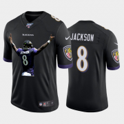 Cheap Baltimore Ravens #8 Lamar Jackson Nike Team Hero 3 Vapor Limited NFL 100 Jersey Black