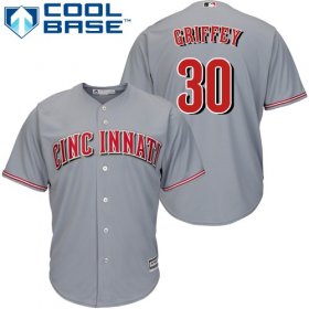 Wholesale Cheap Reds #30 Ken Griffey Grey Cool Base Stitched Youth MLB Jersey