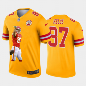 Cheap Kansas City Chiefs #87 Travis Kelce Nike Team Hero 4 Vapor Limited NFL Jersey Yellow