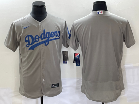 Wholesale Cheap Men\'s Los Angeles Dodgers Blank Gray Flex Base Stitched Baseball Jersey