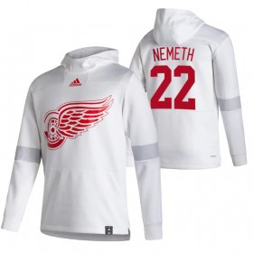 Wholesale Cheap Detroit Red Wings #22 Patrik Nemeth Adidas Reverse Retro Pullover Hoodie White