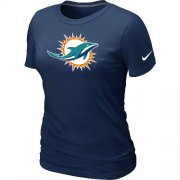 Wholesale Cheap Women's Nike Miami Dolphins Logo NFL T-Shirt Dark Blue