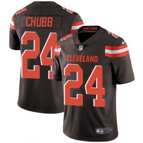 Wholesale Cheap Nike Browns #24 Nick Chubb Brown Team Color Men\'s Stitched NFL Vapor Untouchable Limited Jersey