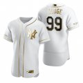 Wholesale Cheap New York Yankees #99 Aaron Judge White Nike Men's Authentic Golden Edition MLB Jersey