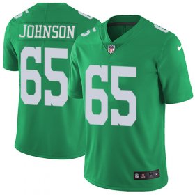 Wholesale Cheap Nike Eagles #65 Lane Johnson Green Men\'s Stitched NFL Limited Rush Jersey