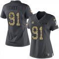 Wholesale Cheap Nike Steelers #91 Stephon Tuitt Black Women's Stitched NFL Limited 2016 Salute to Service Jersey
