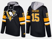 Wholesale Cheap Penguins #15 Riley Sheahan Black Name And Number Hoodie