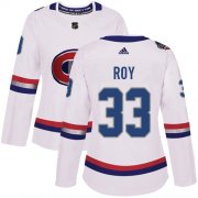 Wholesale Cheap Adidas Canadiens #33 Patrick Roy White Authentic 2017 100 Classic Women's Stitched NHL Jersey