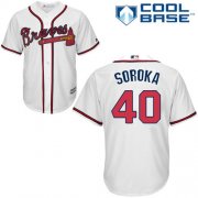 Wholesale Cheap Braves #40 Mike Soroka White New Cool Base Stitched MLB Jersey