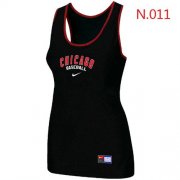 Wholesale Cheap Women's Nike Chicago Cubs Tri-Blend Racerback Stretch Tank Top Black