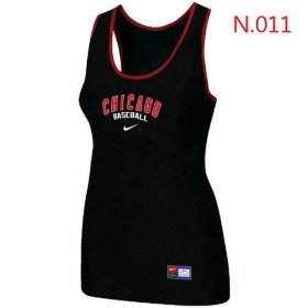 Wholesale Cheap Women\'s Nike Chicago Cubs Tri-Blend Racerback Stretch Tank Top Black