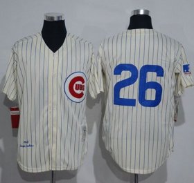 Wholesale Cheap Mitchell And Ness 1969 Cubs #26 Billy Williams Cream Strip Throwback Stitched MLB Jersey
