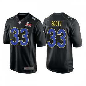 Wholesale Cheap Men\'s Los Angeles Rams #33 Nick Scott 2022 Black Super Bowl LVI Game Stitched Jersey