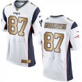 Wholesale Cheap Nike Patriots #87 Rob Gronkowski White Men's Stitched NFL New Elite Gold Jersey