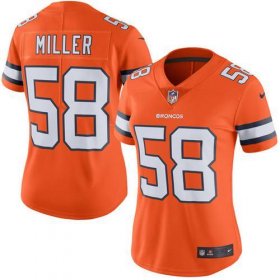 Wholesale Cheap Nike Broncos #58 Von Miller Orange Women\'s Stitched NFL Limited Rush Jersey