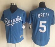 Wholesale Cheap Royals #5 George Brett Light Blue New Cool Base Alternate 1 Stitched MLB Jersey