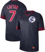 Wholesale Cheap Nike Indians #7 Kenny Lofton Navy Authentic Cooperstown Collection Stitched MLB Jersey