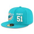 Wholesale Cheap Miami Dolphins #51 Mike Pouncey Snapback Cap NFL Player Aqua Green with White Number Stitched Hat