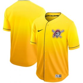 Wholesale Cheap Nike Pirates Blank Gold Fade Authentic Stitched MLB Jersey