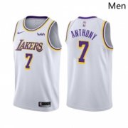 Wholesale Cheap Men Los Angeles Lakers #7 Carmelo Anthony Association Edition White 2021 Stitched NBA Jersey