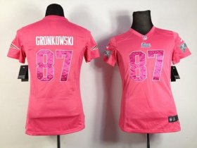 Wholesale Cheap Nike Patriots #87 Rob Gronkowski Pink Sweetheart Women\'s Stitched NFL Elite Jersey