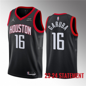 Wholesale Cheap Men\'s Houston Rockets #16 Usman Garuba Black 2023 Statement Edition Stitched Basketball Jersey