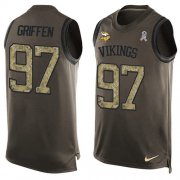 Wholesale Cheap Nike Vikings #97 Everson Griffen Green Men's Stitched NFL Limited Salute To Service Tank Top Jersey