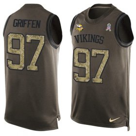 Wholesale Cheap Nike Vikings #97 Everson Griffen Green Men\'s Stitched NFL Limited Salute To Service Tank Top Jersey