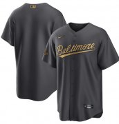 Wholesale Cheap Men's Baltimore Orioles Blank Charcoal 2022 All-Star Cool Base Stitched Baseball Jersey