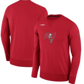 Wholesale Cheap Men\'s Tampa Bay Buccaneers Nike Red Sideline Team Logo Performance Sweatshirt