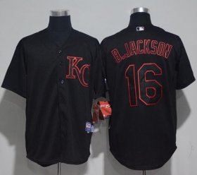 Wholesale Cheap Royals #16 Bo Jackson Black Strip Stitched MLB Jersey