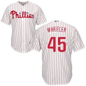 Wholesale Cheap Phillies #45 Zack Wheeler White(Red Strip) Cool Base Stitched Youth MLB Jersey