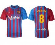Wholesale Cheap Men 2021-2022 Club Barcelona home aaa version red 8 Nike Soccer Jersey