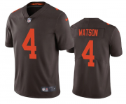 Wholesale Cheap Men's Cleveland Browns #4 Deshaun Watson Brown Color Rush Vapor Untouchable Limited Stitched Jersey
