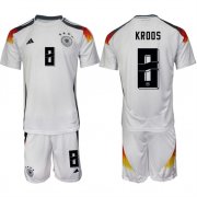 Cheap Men's Germany #8 Toni Kroos White 2024-25 Home Soccer Jersey Suit