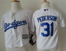 Wholesale Cheap Toddler Dodgers #31 Joc Pederson White Cool Base Stitched MLB Jersey