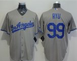 Wholesale Cheap Dodgers #99 Hyun-Jin Ryu Grey New Cool Base Stitched MLB Jersey