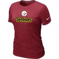Wholesale Cheap Women's Nike Pittsburgh Steelers Authentic Logo T-Shirt Red