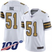 Wholesale Cheap Nike Saints #51 Cesar Ruiz White Men's Stitched NFL Limited Rush 100th Season Jersey