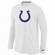 Wholesale Cheap Nike Indianapolis Colts Logo Long Sleeve T-Shirt White