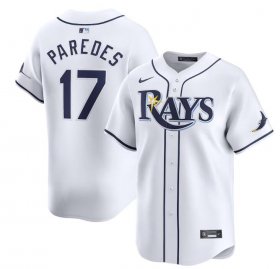 Cheap Men\'s Tampa Bay Rays #17 Isaac Paredes White Home Limited Stitched Baseball Jersey
