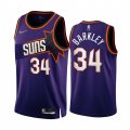 Wholesale Cheap Men's Phoenix Suns #34 Charles Barkley 2022-23 Purple 75th Anniversary Icon Edition Stitched Jersey