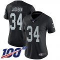 Wholesale Cheap Nike Raiders #34 Bo Jackson Black Team Color Women's Stitched NFL 100th Season Vapor Limited Jersey