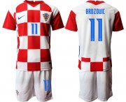 Wholesale Cheap Men 2020-2021 European Cup Croatia home red 11 Nike Soccer Jersey