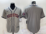 Wholesale Cheap Men's Houston Astros Blank Grey With Patch Stitched MLB Cool Base Nike Jersey