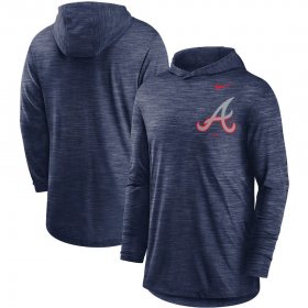 Wholesale Cheap Atlanta Braves Nike Split Logo Performance Long Sleeve Hoodie Top Navy