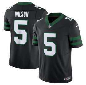 Cheap Men\'s New York Jets #5 Garrett Wilson Black 2024 F.U.S.E. Vapor Limited Football Stitched Jersey