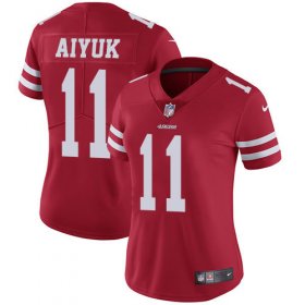 Wholesale Cheap Nike 49ers #11 Brandon Aiyuk Red Team Color Women\'s Stitched NFL Vapor Untouchable Limited Jersey
