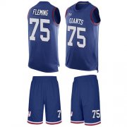Wholesale Cheap Nike Giants #75 Cameron Fleming Royal Blue Team Color Men's Stitched NFL Limited Tank Top Suit Jersey