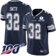 Wholesale Cheap Nike Cowboys #32 Saivion Smith Navy Blue Team Color Men's Stitched With Established In 1960 Patch NFL 100th Season Vapor Untouchable Limited Jersey